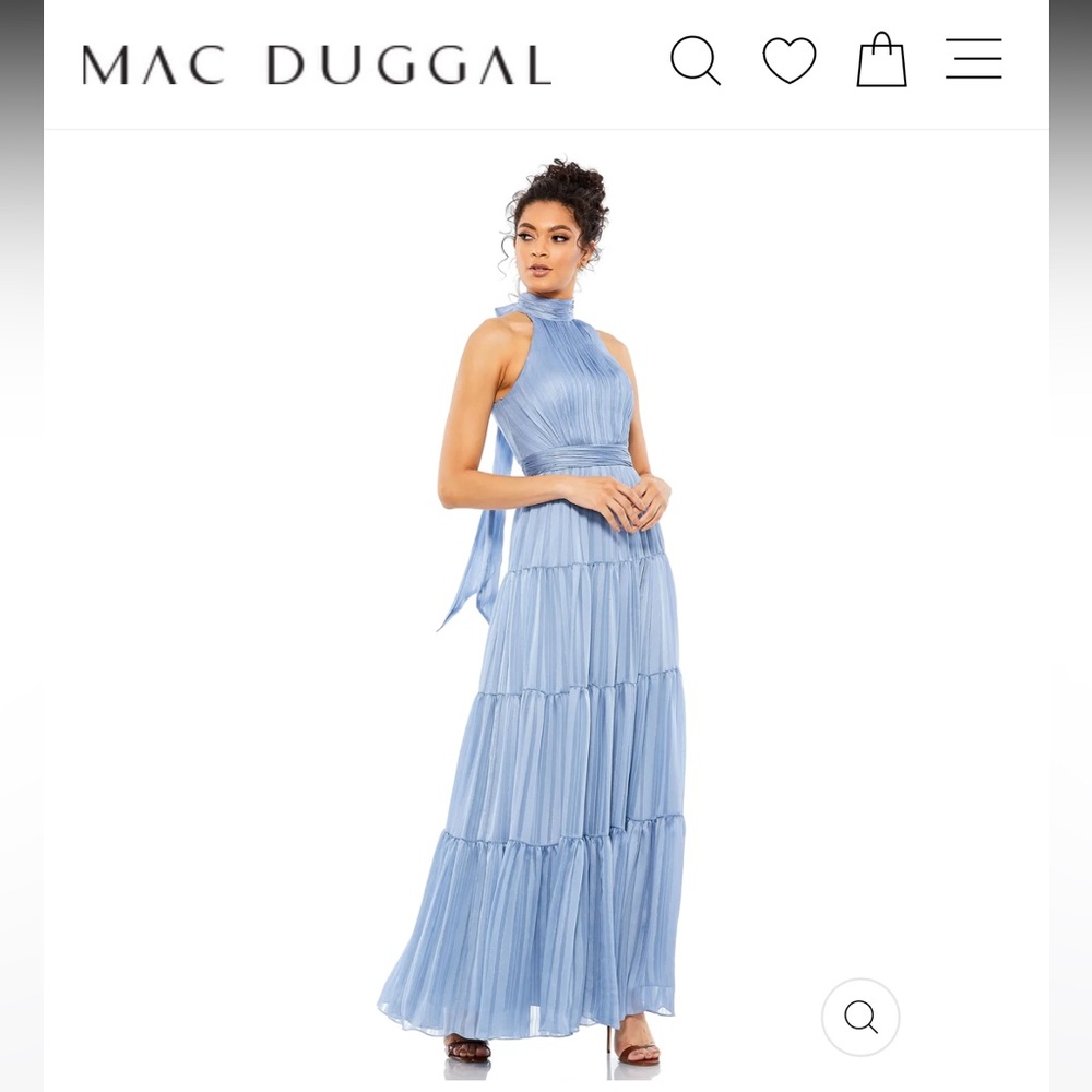 Mac Duggal - TIE NECK TIERED HALTER GOWN